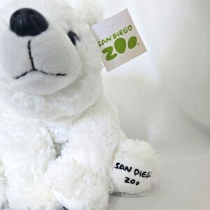 ( Wishpets ) Plush Stuffed Polar Bear with San Diego Zoo Logo, NWT
